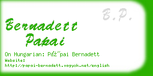 bernadett papai business card